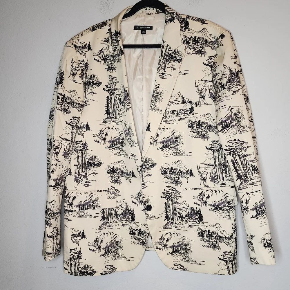 Macy's INC Deer Scene Tan Blazer Mens Size XXL Slim Hunter Outdoors - Picture 16 of 16